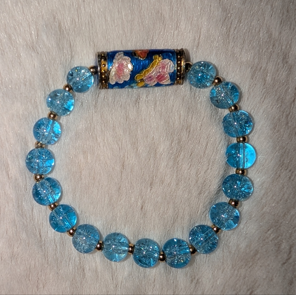 Cloisonne And Glass Bracelet - Picture 2 of 8